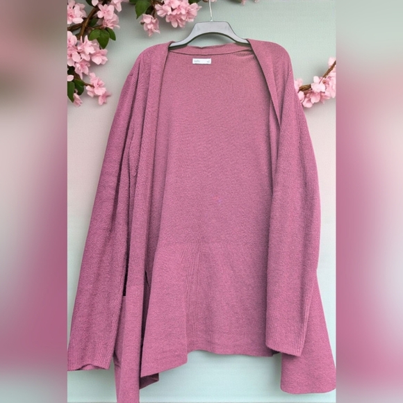 Croft & Barrow Classic Ribbed Open-Front Cardigan Merlot Heather, Large (EUC) - Picture 5 of 10